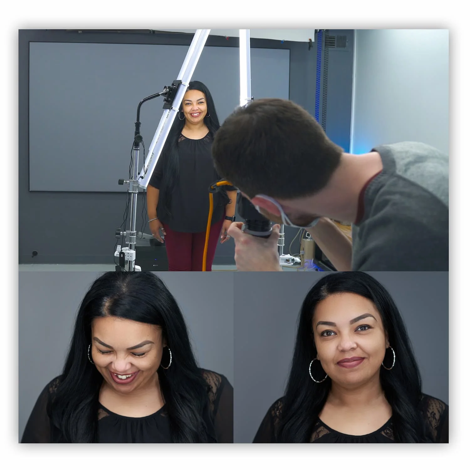 Client relaxing during their headshot session