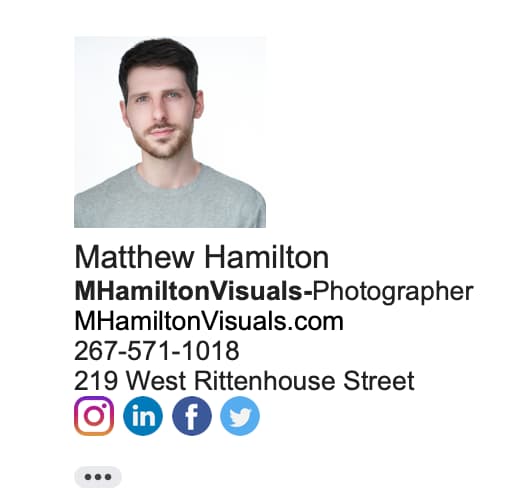 Email signature photo example showing proper size and compression